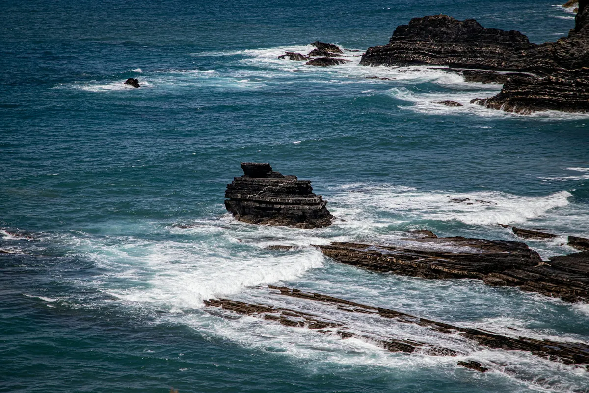 Olas del mar en vista aérea